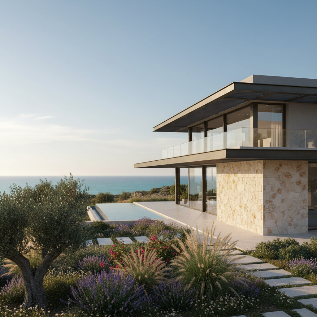 Timeless Comfort: Integrating Shading, Breeze, and Stone in Modern Cyprus Villas